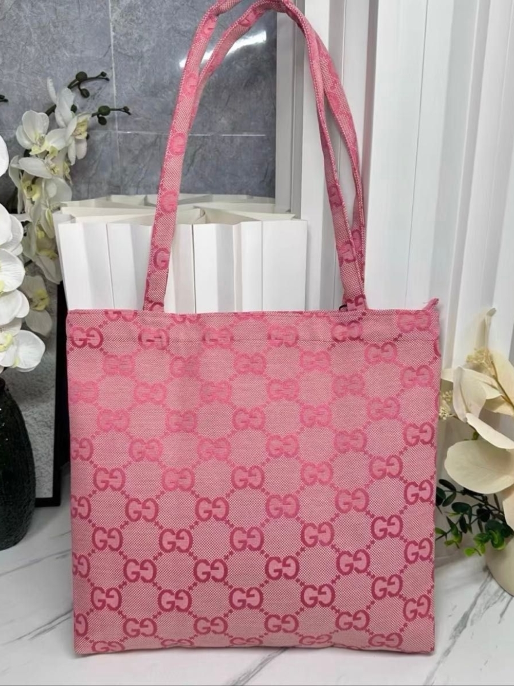 Pink GG Monogram Tote Bag - Picture 2 of 11